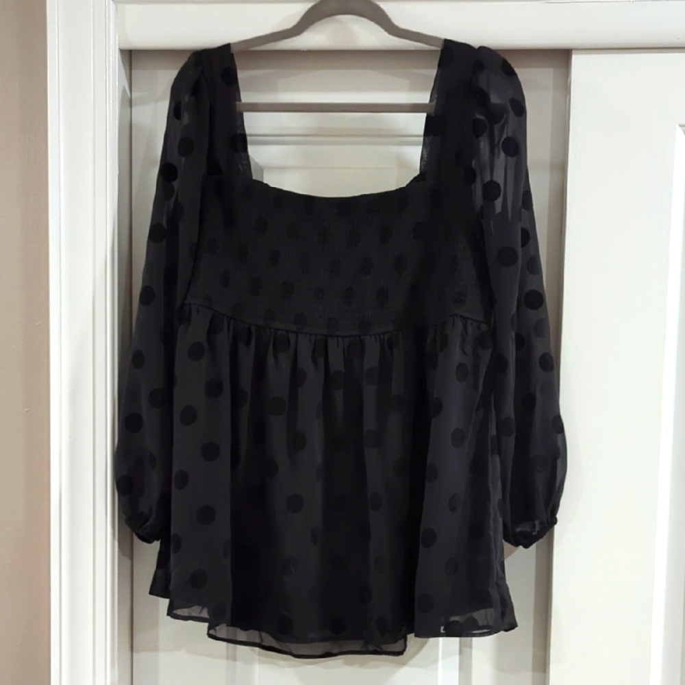 Motherhood Maternity Black Polka Dot Women's Top